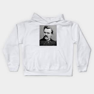 Friedrich Nietzsche portrait and quote: The snake which cannot cast its skin.... Kids Hoodie